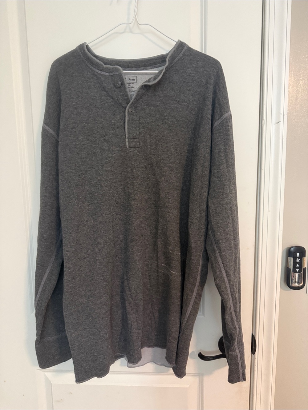 L.L. Bean Men's Dark Gray Henley Sweatshirt